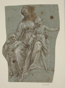 Virgen y Niño con el infante San Juan Bautista de Ubekendt Ubekendt