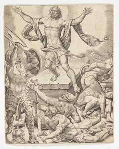 La resurrección de Ubekendt efter Dirck Volckertsz. Coornhert efter Maarten van Heemskerck