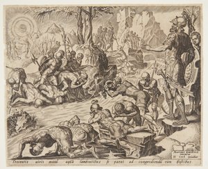 Gedeón observando cómo beben los soldados de Ubekendt efter Maarten van Heemskerck