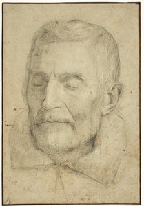 Retrato de un hombre con los ojos cerrados de Ubekendt italiensk