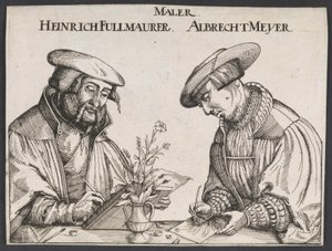 Retrato de Heinrich Füllmaurer y Albrecht Meyer de Ubekendt tysk 1500 tallet