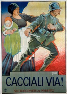 Cartel de propaganda fascista para el préstamo nacional, siglo XX de Ugo Finozzi