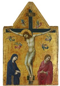 La Crucifixión con la Virgen, San Juan y los ángeles de Ugolino di Nerio