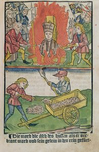 Jan Hus quemado en la hoguera en el Concilio de Constanza, de 