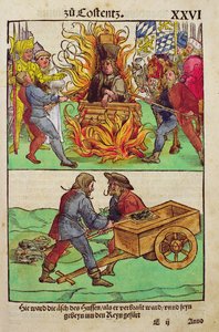 La ejecución de Jan Hus o uno de sus sacerdotes en el Concilio de Constanza