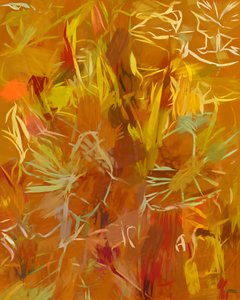 Abstracto botánico dorado de Uma Gokhale