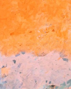 Abstracto en tonos naranja y rosa de Uma Gokhale