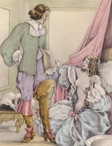 Ilustración de Brunelleschi para Contes et Nouvelles de La Fontaine (litografía en color) de Umberto (after) Brunelleschi