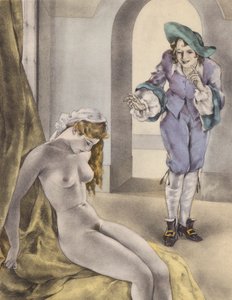 Ilustración de Brunelleschi para Contes et Nouvelles de La Fontaine (litografía en color) de Umberto (after) Brunelleschi