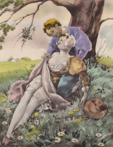 Ilustración de Brunelleschi para Contes et Nouvelles de La Fontaine (litografía en color) de Umberto (after) Brunelleschi
