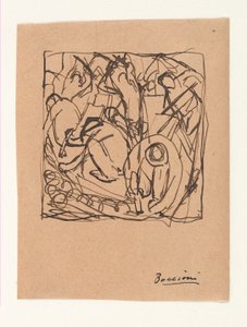Kompositionsstudie für "Die Straßenpflasterer" de Umberto Boccioni