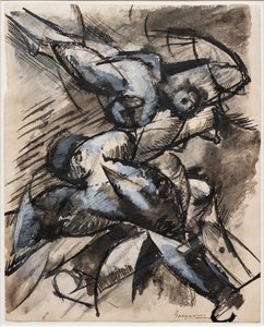 Quiero leer formas humanas en movimiento (Descomposición Dinámica) de Umberto Boccioni