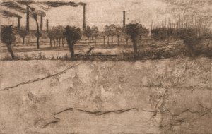 Paisaje con plantas industriales, 1909 de Umberto Boccioni