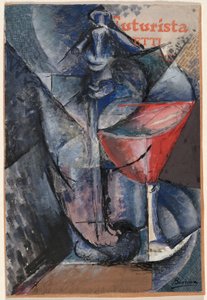 Naturaleza muerta: vaso y sifón de Umberto Boccioni
