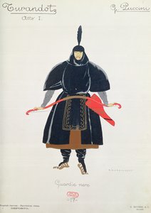 Diseño de vestuario para los Guardias Negros de Turandot de Giacomo Puccini de Umberto Brunelleschi