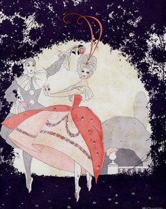 En los jardines de Armide, el ballet de la reina de las rosas - ilustración de la Vie Parisienne de Umberto Brunelleschi