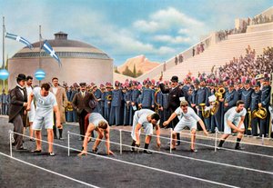 Carrera de 100 metros en los Juegos Olímpicos, Atenas, 1896 de Unbekannt