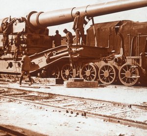 Cañón ferroviario 370 llamado Louise, Mailly, norte de Francia, c1914-c1918 de Unbekannt