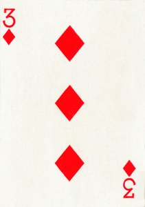 3 de diamantes de una baraja de cartas de Goodall & Son Ltd.