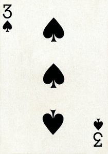 3 de espadas de una baraja de cartas de Goodall & Son Ltd., c. 1940 de Unbekannt