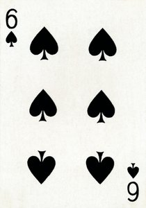 6 de Espadas de una baraja de cartas de Goodall & Son Ltd., c1940 de Unbekannt