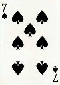 7 de espadas de una baraja de cartas de Goodall & Son Ltd., c1940 de Unbekannt