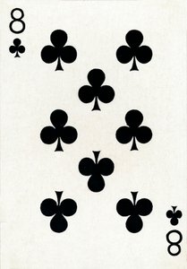 8 de tréboles de una baraja de cartas de Goodall & Son Ltd., c. 1940 de Unbekannt