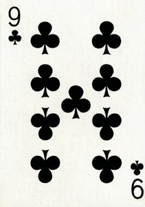 9 de tréboles de una baraja de cartas de Goodall & Son Ltd., c1940 de Unbekannt