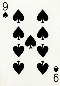 9 de espadas de una baraja de cartas de Goodall & Son Ltd. de Unbekannt