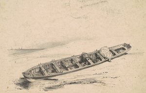 Un bote varado, siglo XIX de Unbekannt