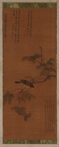 Un pájaro en una rama frondosa, dinastía Ming, siglos XVI-XVII de Unbekannt