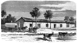 Una granja bóer, Sudáfrica, c1890