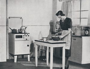 Una cocina británica equipada con una cocina de gas de gabinete, 1942 de Unbekannt