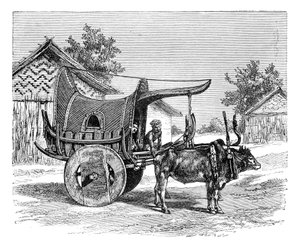 Un carro birmano, Birmania Myanmar, 1895