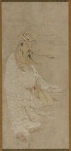 Un hombre chino de pie en un viento fuerte, período Edo, siglo XVII