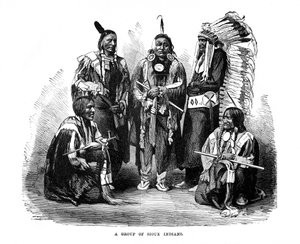 Un grupo de indios sioux, 1872
