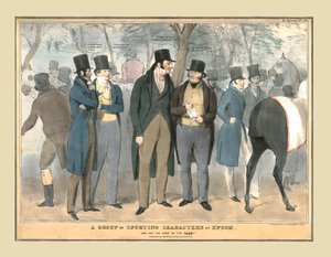 Un grupo de personajes deportivos en Epsom, c. 1832 de Unbekannt
