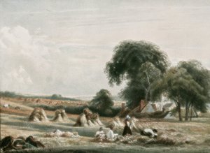 Una escena de cosecha, c. 1900 de Unbekannt