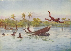 Caza de hipopótamos en África Central, 1924