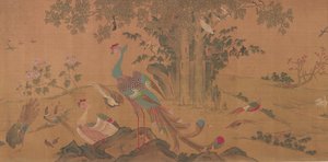 Cien pájaros adoran a los fénix, dinastía Qing, siglo XVIII de Unbekannt