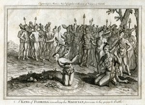 Un rey de Florida consultando a su mago antes de ir a la batalla, c1760