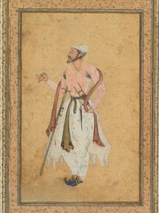 Un cortesano mogol, c. 1575, borde añadido probablemente en 1700s