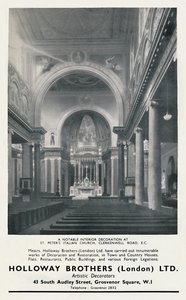 Una notable decoración interior en la Iglesia Italiana de San Pedro, 1933
