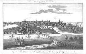 Vista en perspectiva de Colchester, en el condado de Essex, c1742 de Unbekannt
