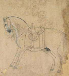 Un caballo ensillado, c. 1750 de Unbekannt
