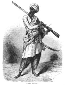 Un Soldado Sikh, c1880 de Unbekannt