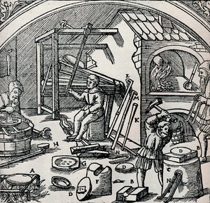 Una refinería de plata, 1556, 1917 de Unbekannt