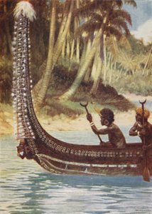 Una canoa de las Islas Salomón, 1923 de Unbekannt