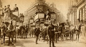 Un bloqueo de tráfico en 1900 - Una escena fuera de la Mansion House de Unbekannt