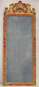 Un Espejo de Pier Muy Raro de c.1720 en marco decorado con Laca Roja, c.1720, 1936